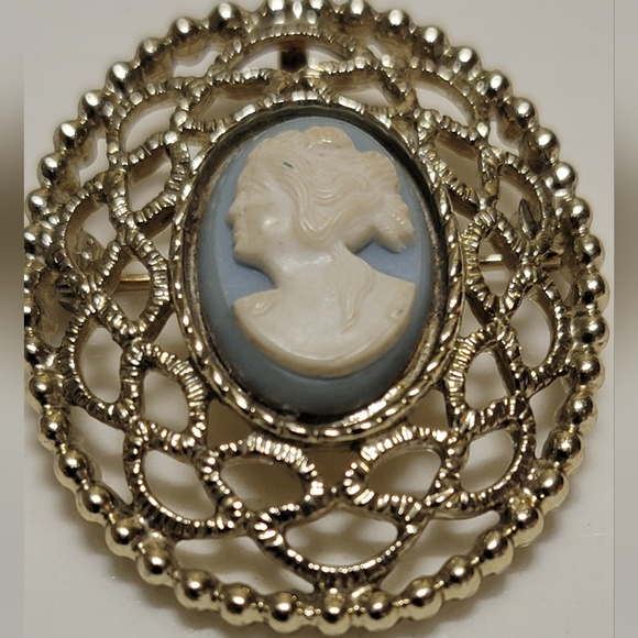 Sarah Coventry Jewelry - SARAH COVENTRY Goldtone lace Cameo Brooch and pendant